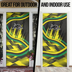 Panthers Rugby Mascot Door Cover Fierce Athlete Graphic in Sports Style