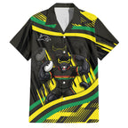 Panthers Rugby Mascot Family Matching Off The Shoulder Long Sleeve Dress and Hawaiian Shirt Fierce Athlete Graphic in Sports Style