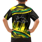 Panthers Rugby Mascot Family Matching Puletasi and Hawaiian Shirt Fierce Athlete Graphic in Sports Style