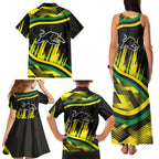 Panthers Rugby Mascot Family Matching Tank Maxi Dress and Hawaiian Shirt Fierce Athlete Graphic in Sports Style