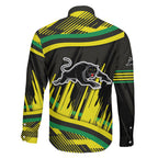 Panthers Rugby Mascot Family Matching Tank Maxi Dress and Hawaiian Shirt Fierce Athlete Graphic in Sports Style