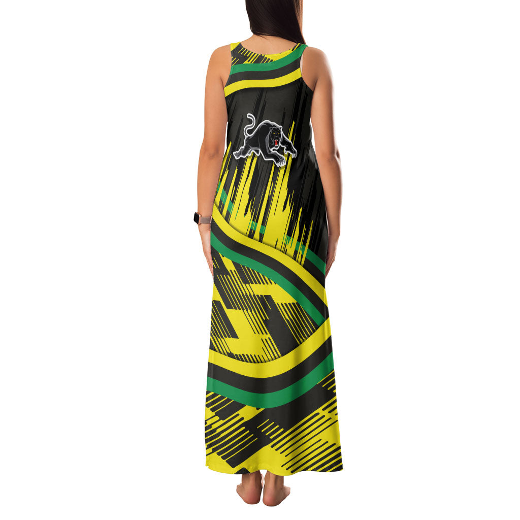 Panthers Rugby Mascot Family Matching Tank Maxi Dress and Hawaiian Shirt Fierce Athlete Graphic in Sports Style