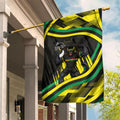 Panthers Rugby Mascot Garden Flag Fierce Athlete Graphic in Sports Style