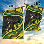 Panthers Rugby Mascot Garden Flag Fierce Athlete Graphic in Sports Style