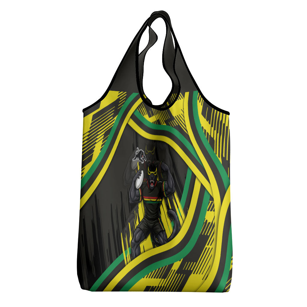 Panthers Rugby Mascot Grocery Bag Fierce Athlete Graphic in Sports Style