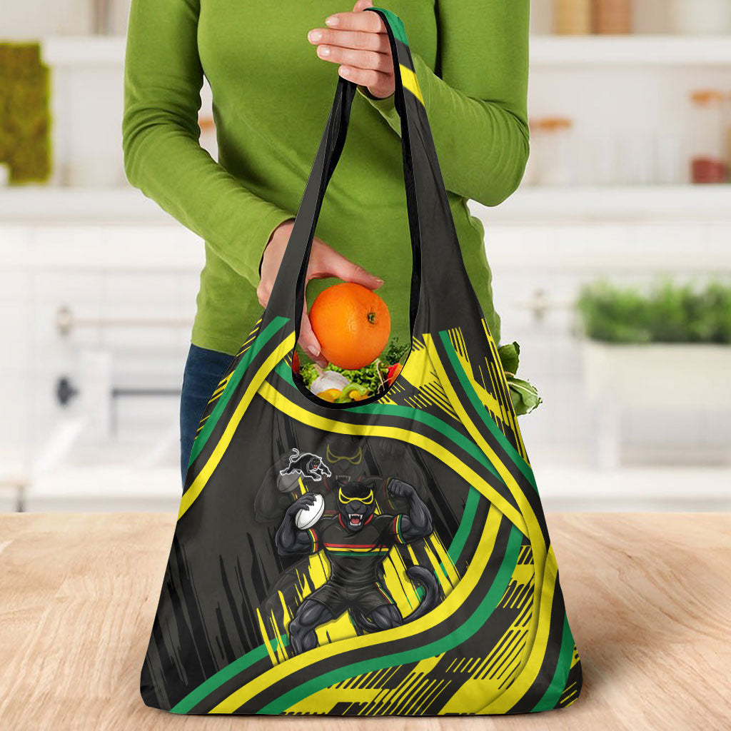 Panthers Rugby Mascot Grocery Bag Fierce Athlete Graphic in Sports Style