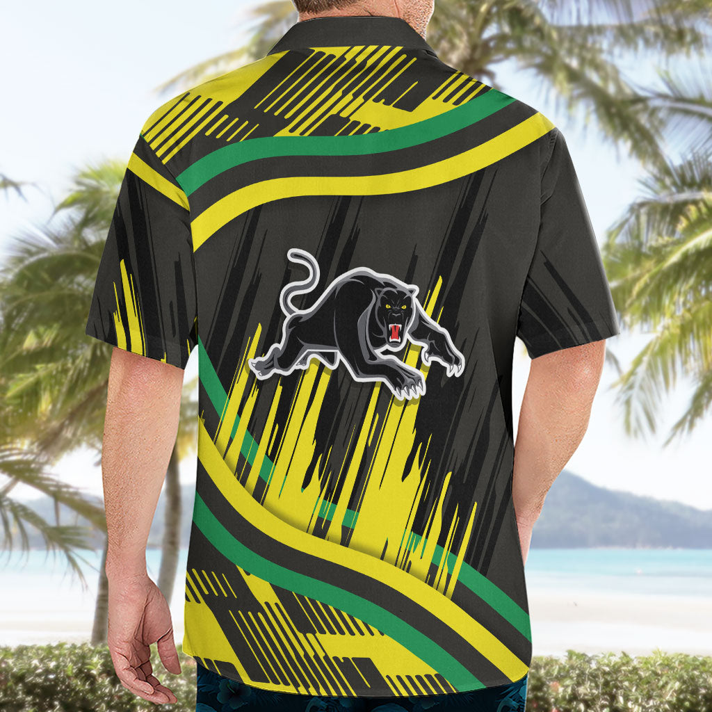Panthers Rugby Mascot Hawaiian Shirt Fierce Athlete Graphic in Sports Style