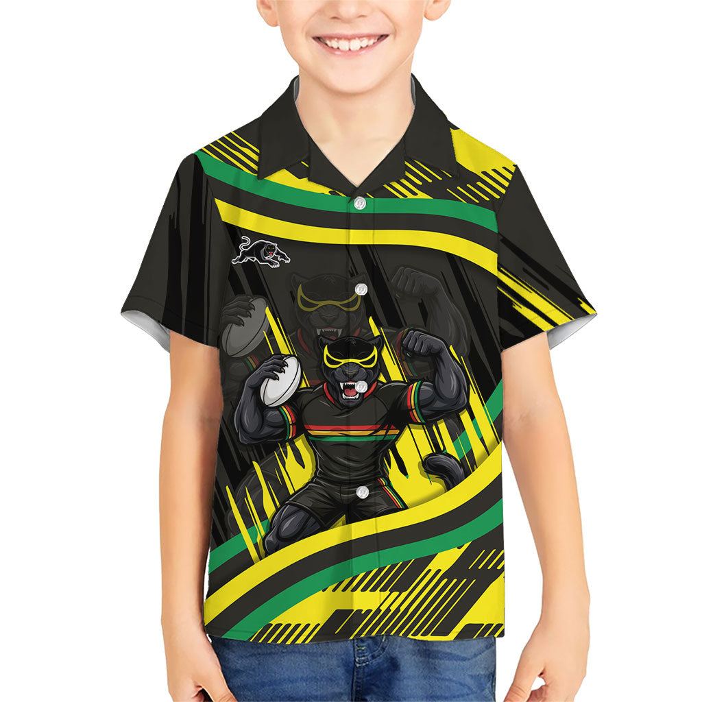 Panthers Rugby Mascot Hawaiian Shirt Fierce Athlete Graphic in Sports Style