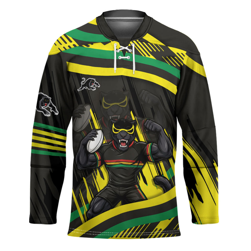 Panthers Rugby Mascot Hockey Jersey Fierce Athlete Graphic in Sports Style