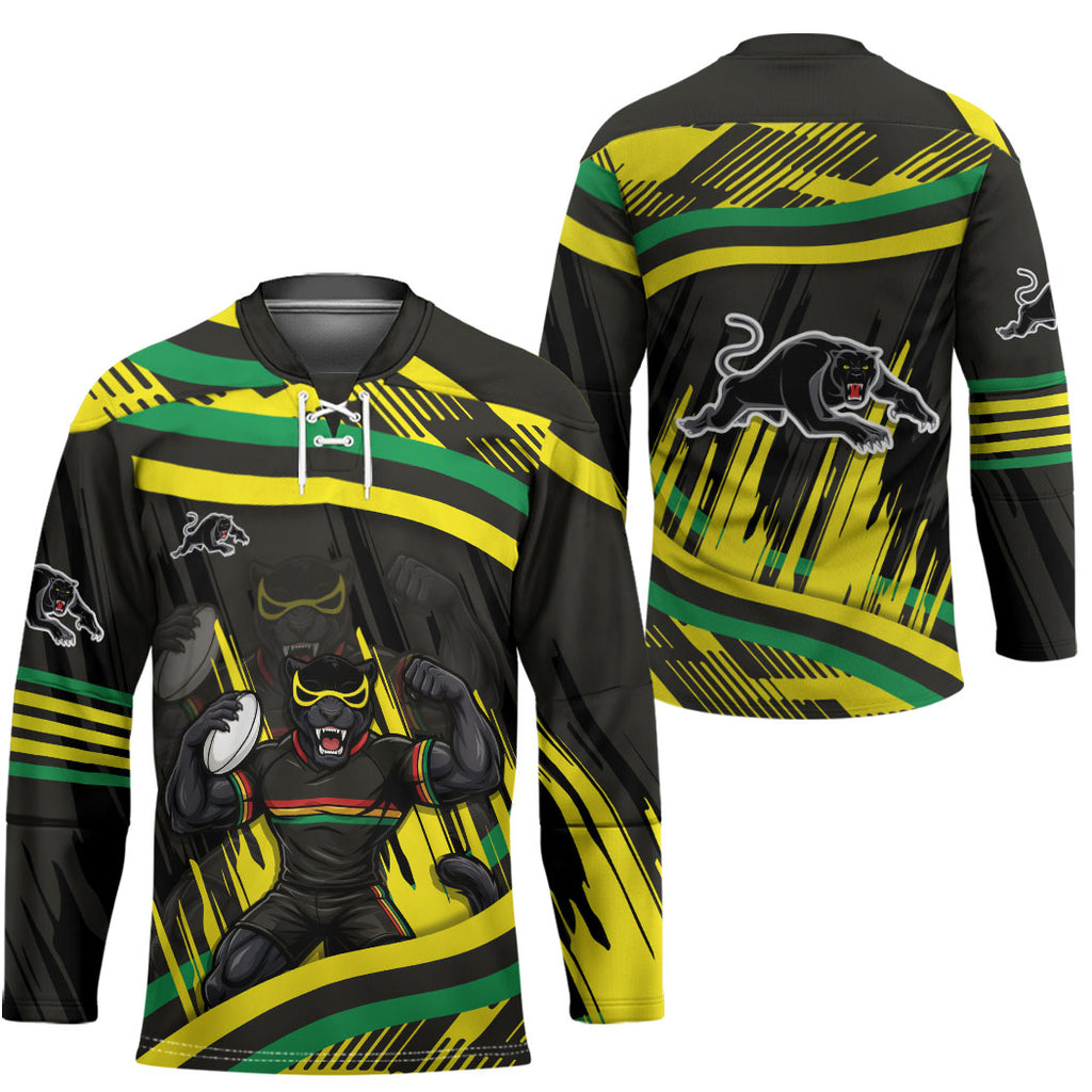 Panthers Rugby Mascot Hockey Jersey Fierce Athlete Graphic in Sports Style