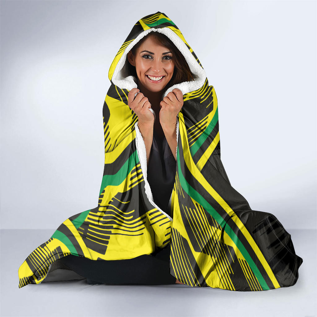 Panthers Rugby Mascot Hooded Blanket Fierce Athlete Graphic in Sports Style