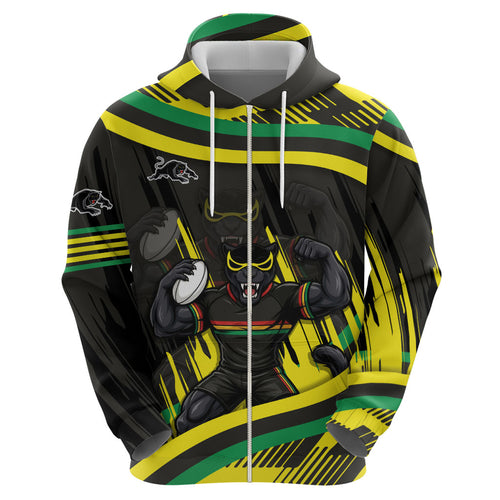 Panthers Rugby Mascot Hoodie Fierce Athlete Graphic in Sports Style