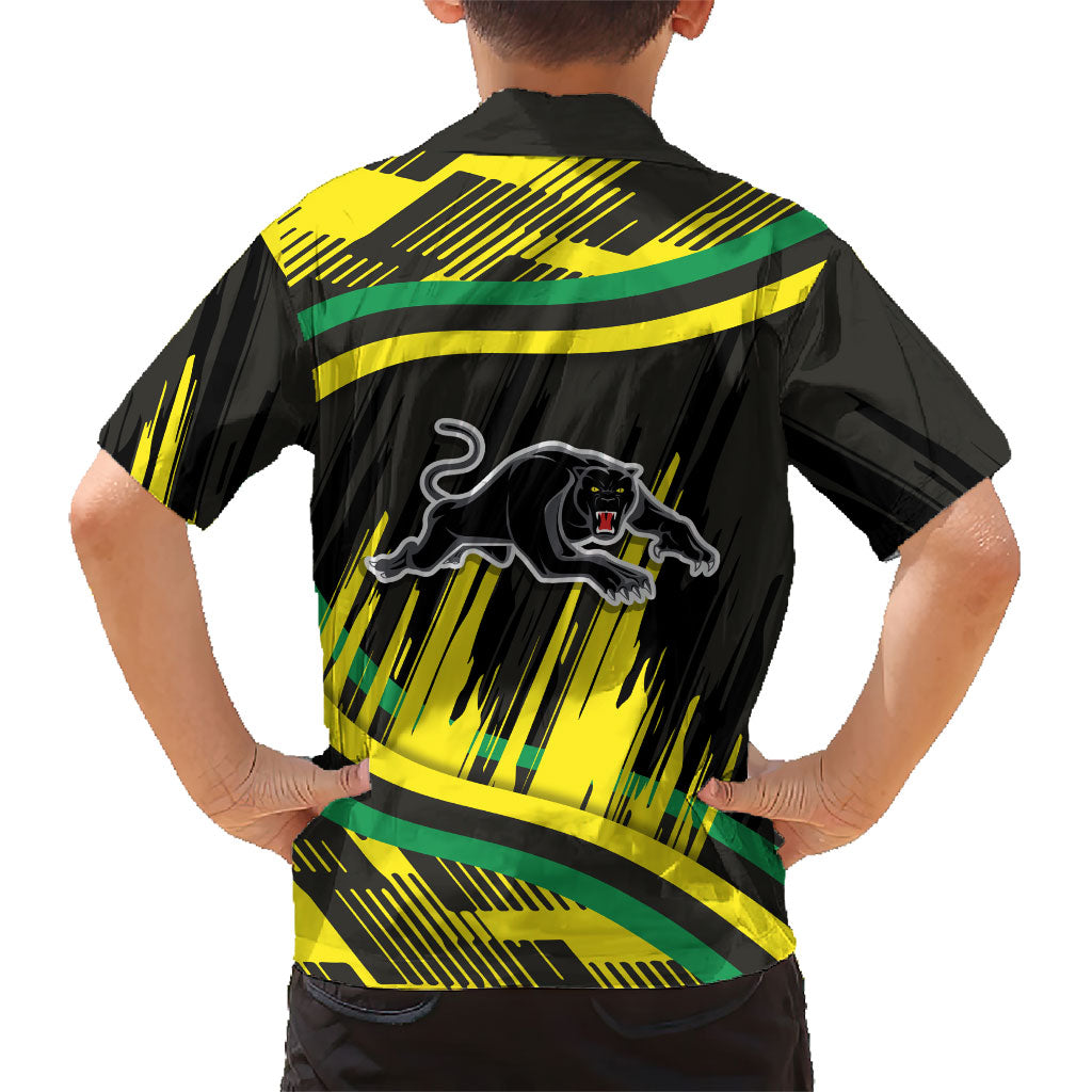 Panthers Rugby Mascot Kid Hawaiian Shirt Fierce Athlete Graphic in Sports Style