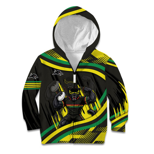 Panthers Rugby Mascot Kid Hoodie Fierce Athlete Graphic in Sports Style