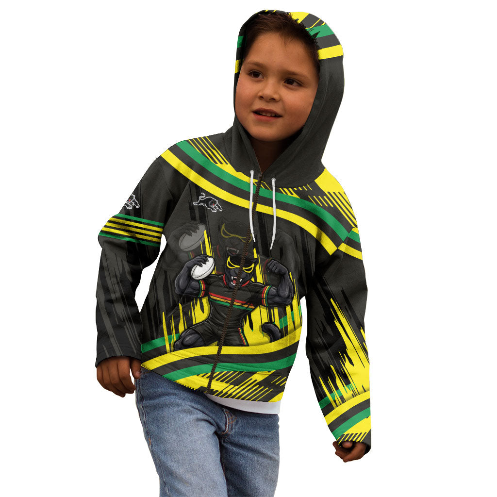 Panthers Rugby Mascot Kid Hoodie Fierce Athlete Graphic in Sports Style
