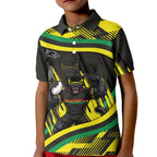 Panthers Rugby Mascot Kid Polo Shirt Fierce Athlete Graphic in Sports Style