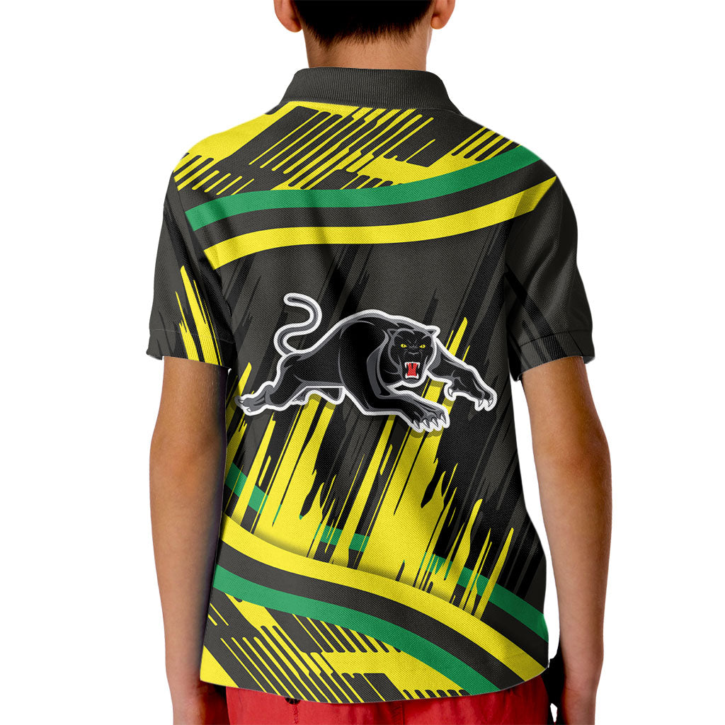 Panthers Rugby Mascot Kid Polo Shirt Fierce Athlete Graphic in Sports Style
