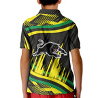 Panthers Rugby Mascot Kid Polo Shirt Fierce Athlete Graphic in Sports Style