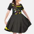 Panthers Rugby Mascot Kid Short Sleeve Dress Fierce Athlete Graphic in Sports Style