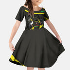 Panthers Rugby Mascot Kid Short Sleeve Dress Fierce Athlete Graphic in Sports Style