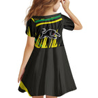 Panthers Rugby Mascot Kid Short Sleeve Dress Fierce Athlete Graphic in Sports Style
