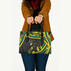 Panthers Rugby Mascot Leather Bag Fierce Athlete Graphic in Sports Style
