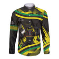 Panthers Rugby Mascot Long Sleeve Button Shirt Fierce Athlete Graphic in Sports Style
