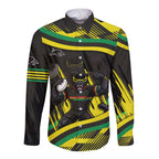 Panthers Rugby Mascot Long Sleeve Button Shirt Fierce Athlete Graphic in Sports Style