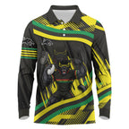 Panthers Rugby Mascot Long Sleeve Polo Shirt Fierce Athlete Graphic in Sports Style