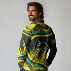 Panthers Rugby Mascot Long Sleeve Polo Shirt Fierce Athlete Graphic in Sports Style