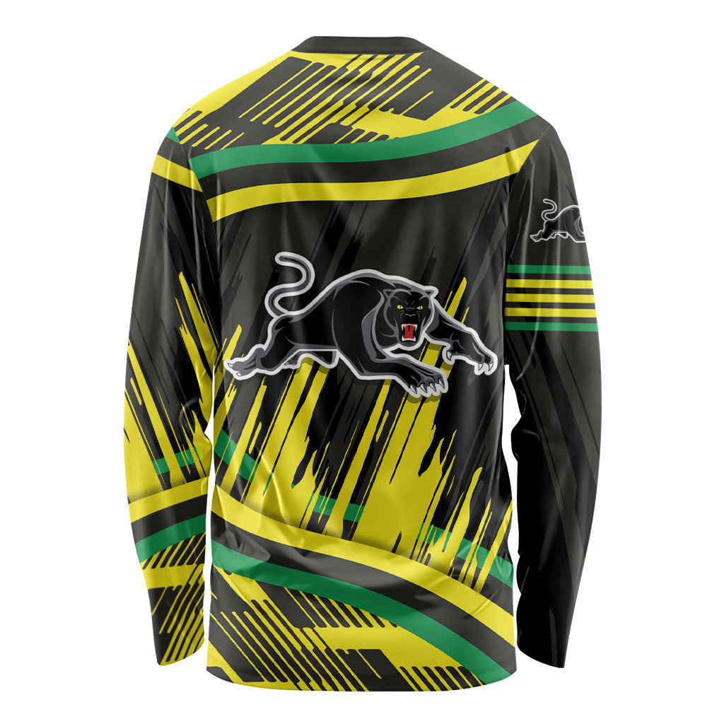 Panthers Rugby Mascot Long Sleeve Shirt Fierce Athlete Graphic in Sports Style