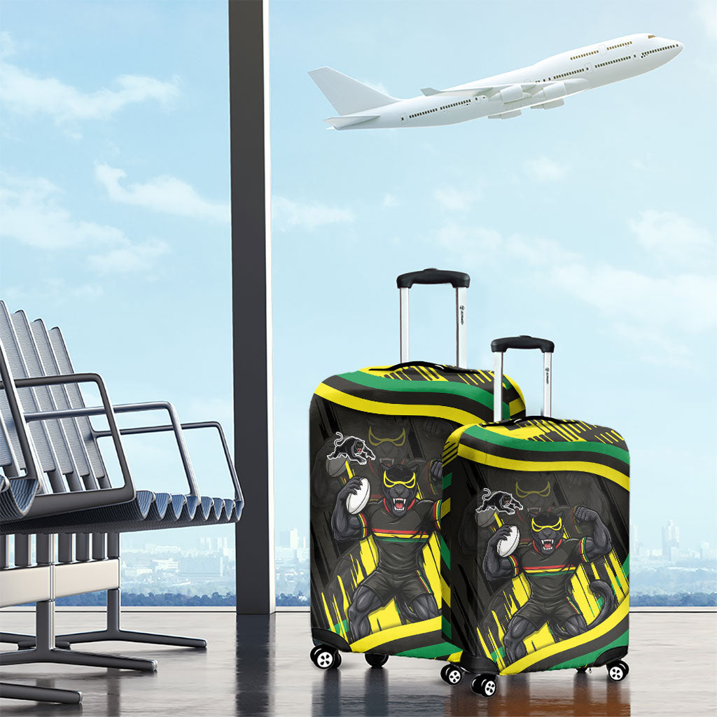 Panthers Rugby Mascot Luggage Cover Fierce Athlete Graphic in Sports Style