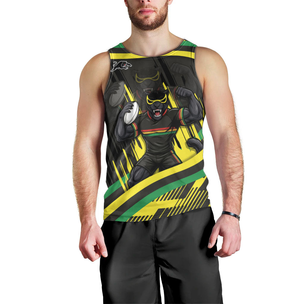 Panthers Rugby Mascot Men Tank Top Fierce Athlete Graphic in Sports Style