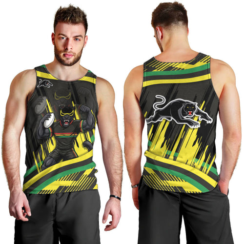 Panthers Rugby Mascot Men Tank Top Fierce Athlete Graphic in Sports Style