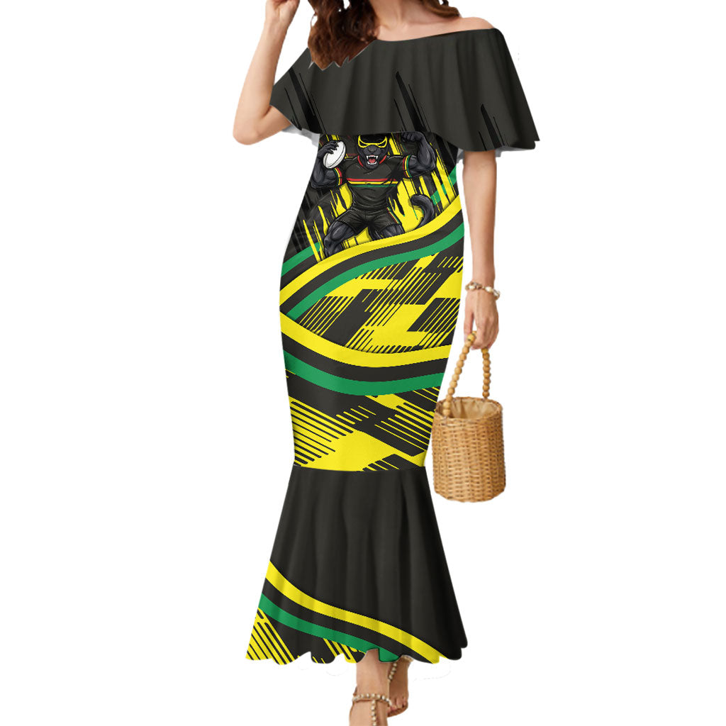 Panthers Rugby Mascot Mermaid Dress Fierce Athlete Graphic in Sports Style