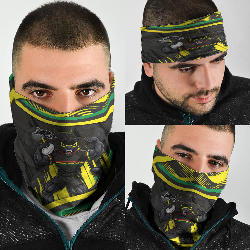 Panthers Rugby Mascot Neck Gaiter Fierce Athlete Graphic in Sports Style