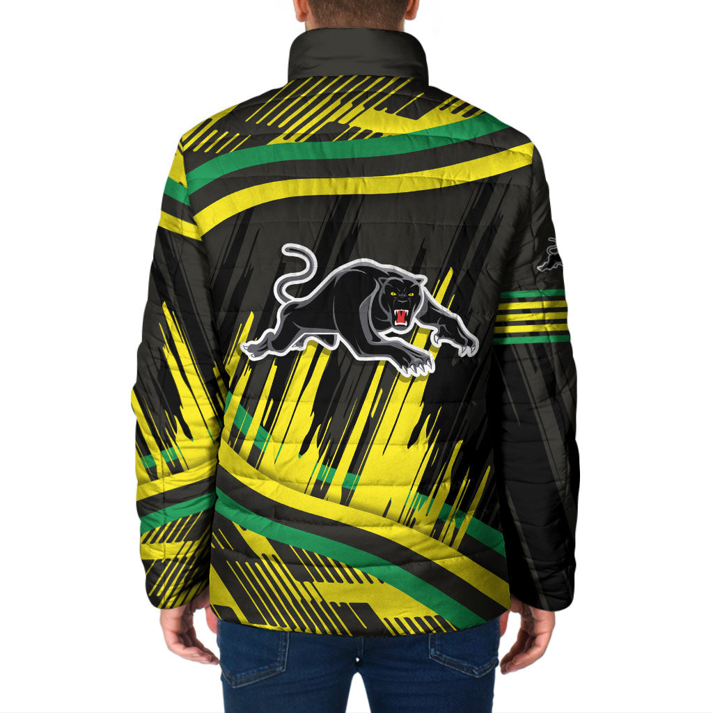 Panthers Rugby Mascot Padded Jacket Fierce Athlete Graphic in Sports Style