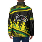 Panthers Rugby Mascot Padded Jacket Fierce Athlete Graphic in Sports Style