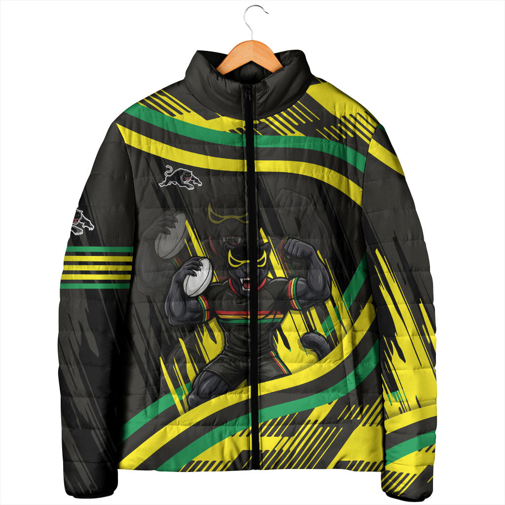 Panthers Rugby Mascot Padded Jacket Fierce Athlete Graphic in Sports Style