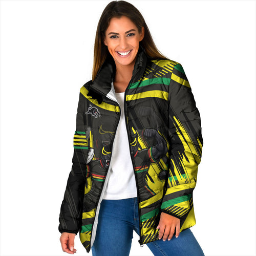 Panthers Rugby Mascot Padded Jacket Fierce Athlete Graphic in Sports Style