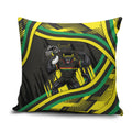 Panthers Rugby Mascot Pillow Cover Fierce Athlete Graphic in Sports Style