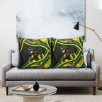 Panthers Rugby Mascot Pillow Cover Fierce Athlete Graphic in Sports Style