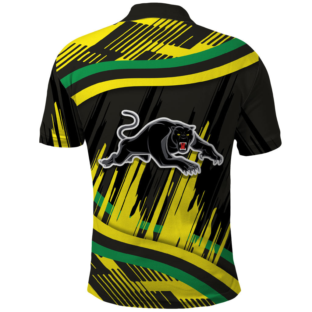 Panthers Rugby Mascot Polo Shirt Fierce Athlete Graphic in Sports Style