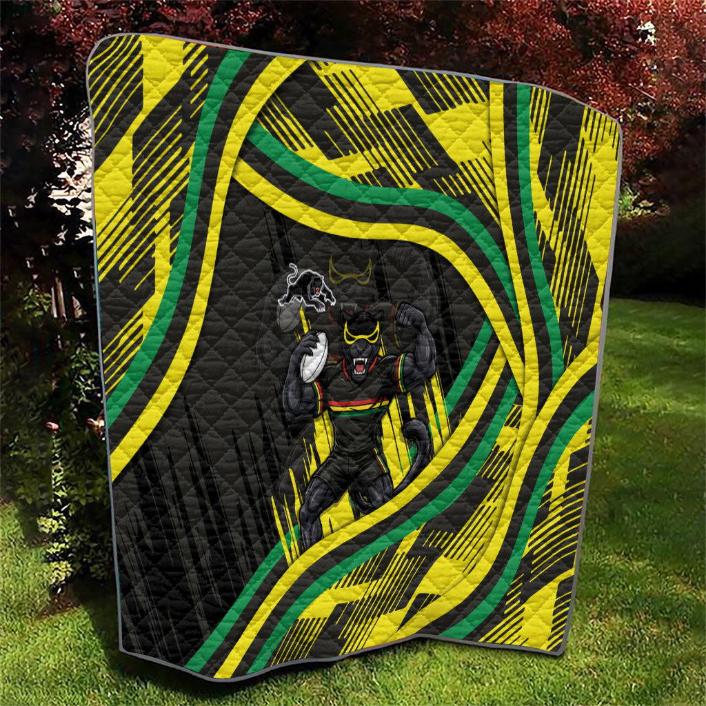 Panthers Rugby Mascot Quilt Fierce Athlete Graphic in Sports Style