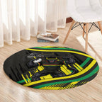 Panthers Rugby Mascot Round Carpet Fierce Athlete Graphic in Sports Style