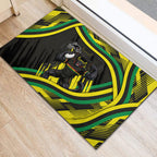 Panthers Rugby Mascot Rubber Doormat Fierce Athlete Graphic in Sports Style