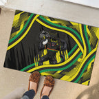Panthers Rugby Mascot Rubber Doormat Fierce Athlete Graphic in Sports Style
