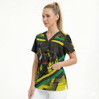 Panthers Rugby Mascot Scrub Top Fierce Athlete Graphic in Sports Style