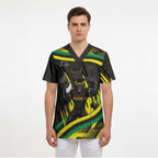 Panthers Rugby Mascot Scrub Top Fierce Athlete Graphic in Sports Style