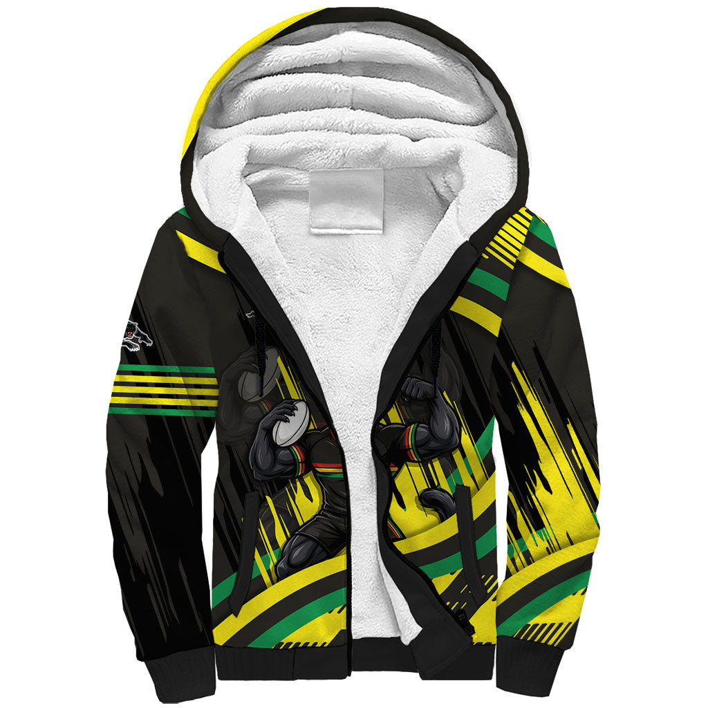 Panthers Rugby Mascot Sherpa Hoodie Fierce Athlete Graphic in Sports Style